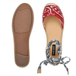 Nine West Mage Flat Ankle Wrap Espadrille Sandal Lace It Up