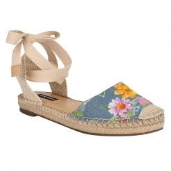 Nine West Mage Flat Ankle Wrap Espadrille Sandal Lace It Up