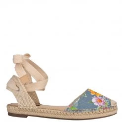 Nine West Mage Flat Ankle Wrap Espadrille Sandal Lace It Up