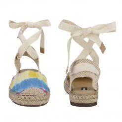Nine West Lace It Up Mage Flat Ankle Wrap Espadrille Sandal