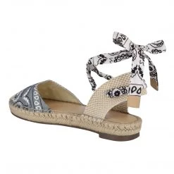 Nine West Lace It Up Mage Flat Ankle Wrap Espadrille Sandal