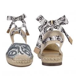 Nine West Lace It Up Mage Flat Ankle Wrap Espadrille Sandal