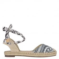 Nine West Lace It Up Mage Flat Ankle Wrap Espadrille Sandal