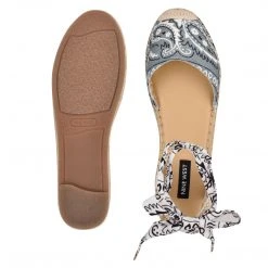 Nine West Lace It Up Mage Flat Ankle Wrap Espadrille Sandal