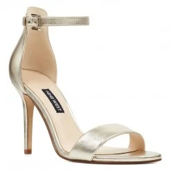 Nine West Mana Ankle Strap Sandals Metallic Mindset
