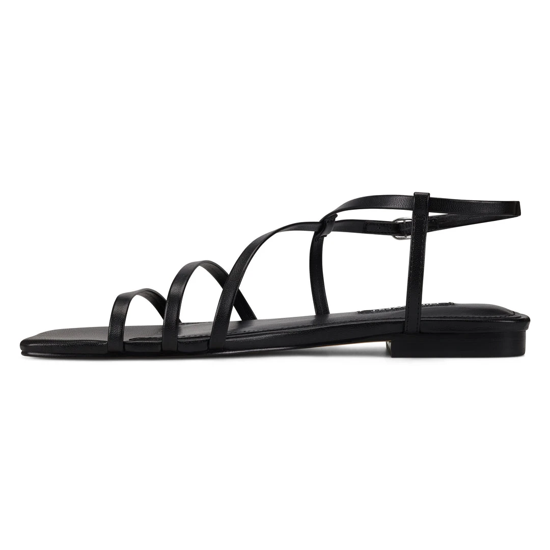 Nine West Flats Mani Strappy Flat Sandals 6 Nine West Flats Mani Strappy Flat Sandals