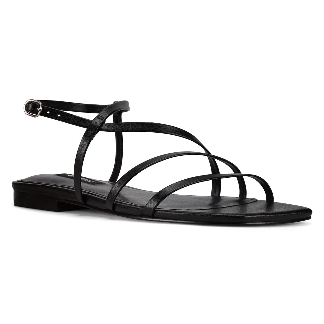 Nine West Flats Mani Strappy Flat Sandals 4 Nine West Flats Mani Strappy Flat Sandals