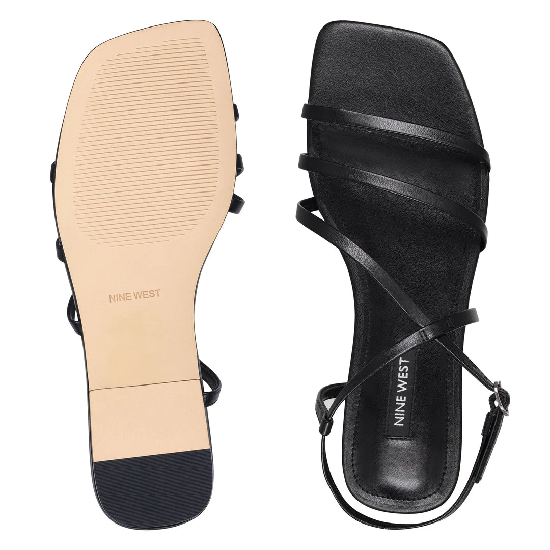 Nine West Flats Mani Strappy Flat Sandals 8 Nine West Flats Mani Strappy Flat Sandals