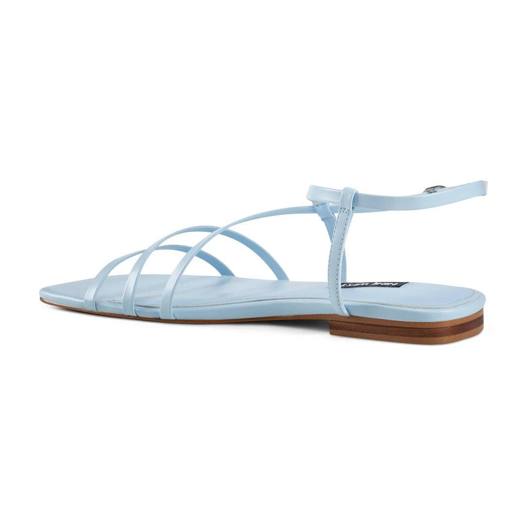 Nine West Mani Strappy Flat Sandals Flats 5 Nine West Mani Strappy Flat Sandals Flats