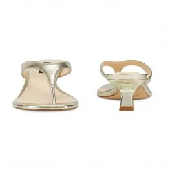 Nine West Metallic Mindset Manold Heeled Thong Sandals 12 Nine West Metallic Mindset Manold Heeled Thong Sandals