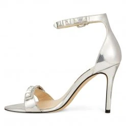 Nine West Metallic Mindset Mika Ankle Strap Heel Sandals