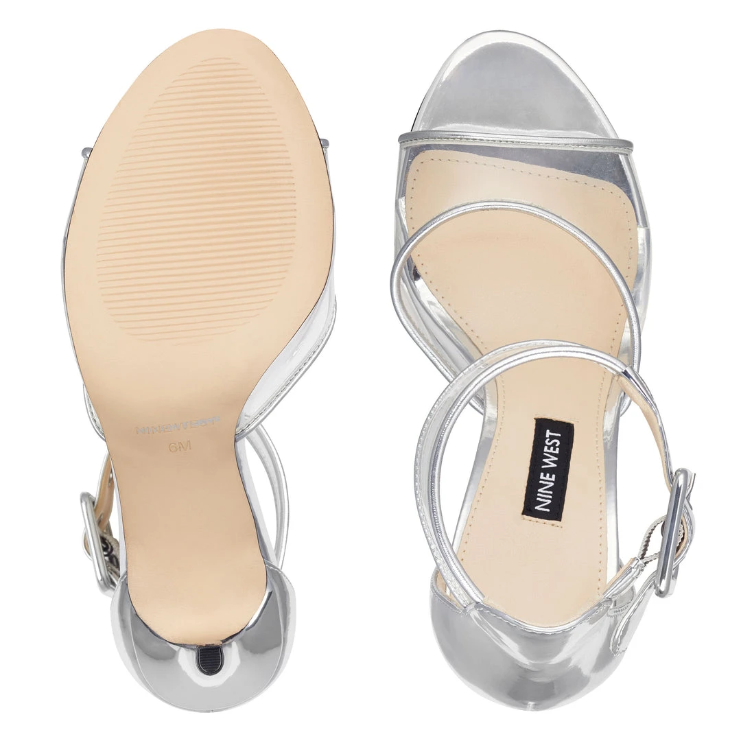 Nine West Metallic Mindset Mila Open Toe Sandals 8 Nine West Metallic Mindset Mila Open Toe Sandals