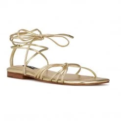 Nine West Minus Ankle Wrap Flat Sandals