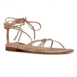 Nine West Minus Ankle Wrap Flat Sandals Lace It Up