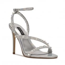 Nine West Mitz Ankle Strap Sandals Metallic Mindset