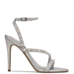 Nine West Mitz Ankle Strap Sandals Metallic Mindset