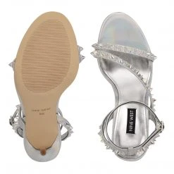 Nine West Mitz Ankle Strap Sandals Metallic Mindset