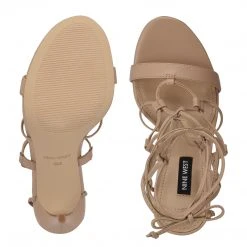 Nine West Lace It Up Mix Ankle Wrap Sandals