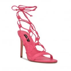 Nine West Mix Ankle Wrap Sandals