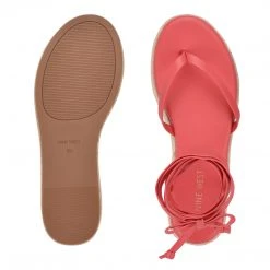 Nine West Lace It Up Monee Ankle Wrap Flat Sandals