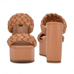 Nine West Nessie Platform Slide Sandals Weave Got You
