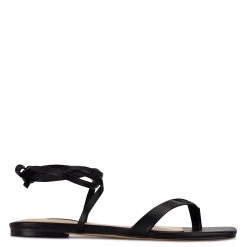 Nine West Lace It Up News Ankle Wrap Flat Sandals