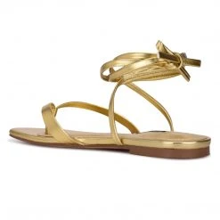 Nine West News Ankle Wrap Flat Sandals Lace It Up