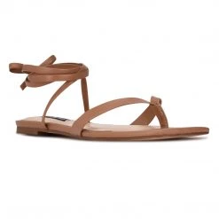 Nine West News Ankle Wrap Flat Sandals Lace It Up