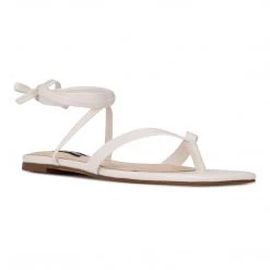 Nine West Lace It Up News Ankle Wrap Flat Sandals