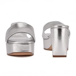 Nine West Oklee Platform Slide Sandals Y2K Revival