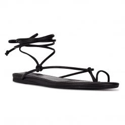 Nine West Pansie Ankle Wrap Flat Sandals Lace It Up