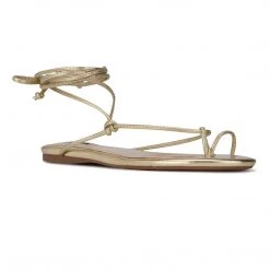 Nine West Lace It Up Pansie Ankle Wrap Flat Sandals
