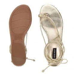 Nine West Lace It Up Pansie Ankle Wrap Flat Sandals