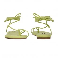 Nine West Lace It Up Pansie Ankle Wrap Flat Sandals 5 Nine West Lace It Up Pansie Ankle Wrap Flat Sandals