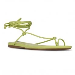 Nine West Lace It Up Pansie Ankle Wrap Flat Sandals