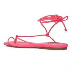 Nine West Pansie Ankle Wrap Flat Sandals Lace It Up