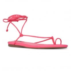 Nine West Pansie Ankle Wrap Flat Sandals Lace It Up