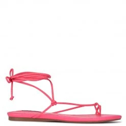 Nine West Pansie Ankle Wrap Flat Sandals Lace It Up