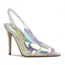 Nine West Polka Slingback Heeled Sandals In The Clear