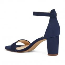 Nine West Heels Pruce Ankle Strap Block Heel Sandals