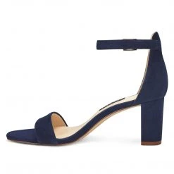 Nine West Heels Pruce Ankle Strap Block Heel Sandals