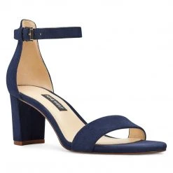 Nine West Heels Pruce Ankle Strap Block Heel Sandals