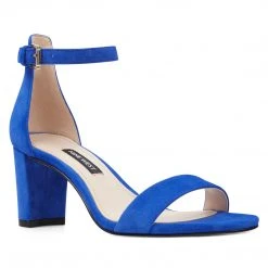 Nine West Pruce Ankle Strap Block Heel Sandals Heels