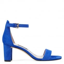 Nine West Pruce Ankle Strap Block Heel Sandals Heels