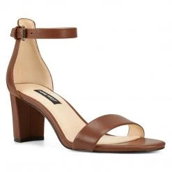Nine West Pruce Ankle Strap Block Heel Sandals 9 Nine West Pruce Ankle Strap Block Heel Sandals