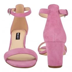 Nine West Pruce Ankle Strap Block Heel Sandals Color Pop