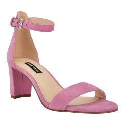 Nine West Pruce Ankle Strap Block Heel Sandals Color Pop