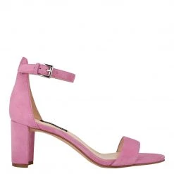 Nine West Pruce Ankle Strap Block Heel Sandals Color Pop