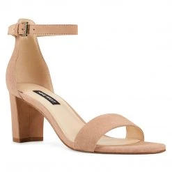 Nine West Heels Pruce Ankle Strap Block Heel Sandals