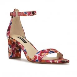 Nine West Pruce Ankle Strap Block Heel Sandals Shoes